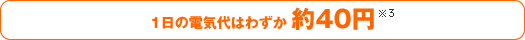 1日の電気代はわずか 約40円